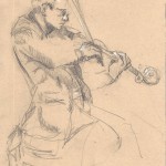 Eugene Drucker, Emerson Quartet, 2014, Graphite and Pastel on Toned Paper
