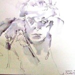 Suzanne, 2012, Ink on Toned Paper